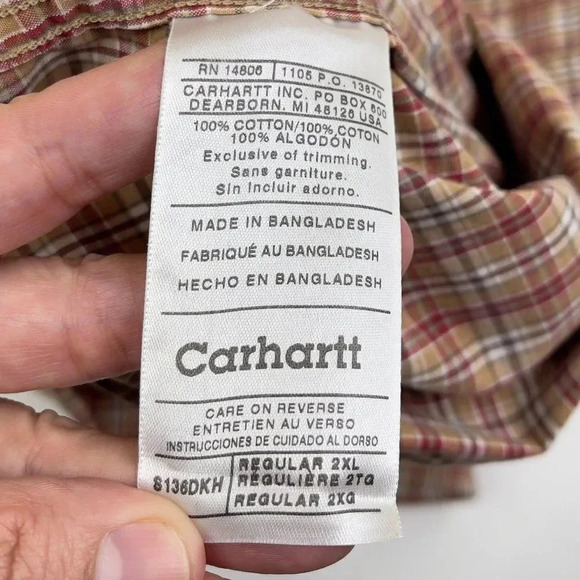 Carhartt Plaid Button Up Regular Fit Shirt - Picture 5 of 10